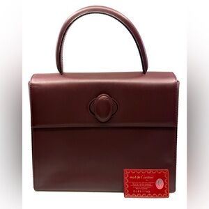 Authentic Vintage Cartier Muct De Leather Handbag, with Authenticity card